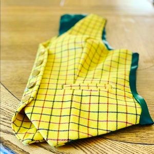 Ladies Yellow Tattersall Fox Hunting Vest Size 12R.